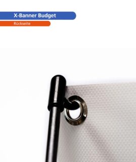 X-Banner Budget – Ecke (Rückseite)