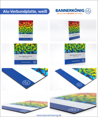 Alu-Verbundplatte, weiß – Materialansicht gesamt