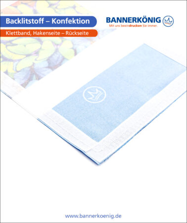 Backlitstoff – Konfektion Klettband, Hakenseite, Rückseite