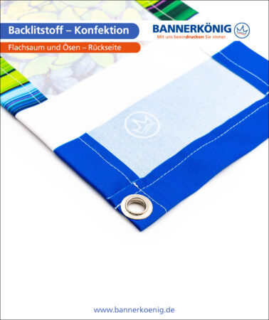 Backlitstoff – Konfektion Ösen, Rückseite