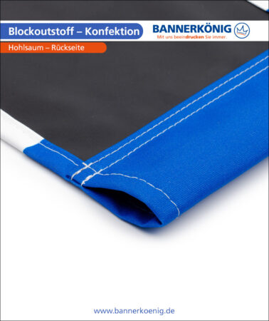 Blockoutstoff – Konfektion Hohlsaum, Rückseite