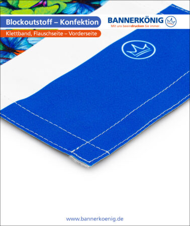 Blockoutstoff – Konfektion Klettband, Flauschseite, Vorderseite