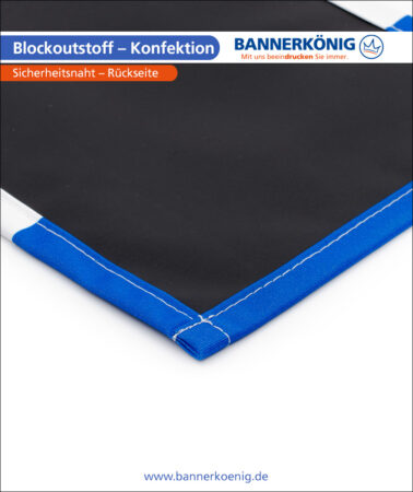 Blockoutstoff – Konfektion Sicherheitsnaht, Rückseite
