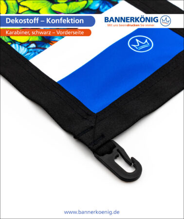 Dekostoff – Konfektion Karabiner, schwarz, Vorderseite