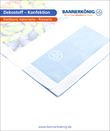 Dekostoff – Konfektion Klettband, Hakenseite, Rückseite