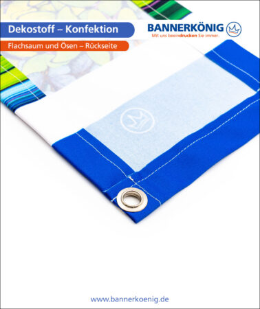 Dekostoff – Konfektion Ösen, Rückseite