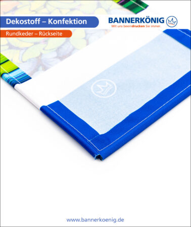 Dekostoff – Konfektion Rundkeder, Rückseite