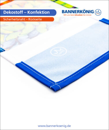 Dekostoff – Konfektion Sicherheitsnaht, Rückseite